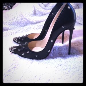 Authentic Christian Louboutin black spike heels